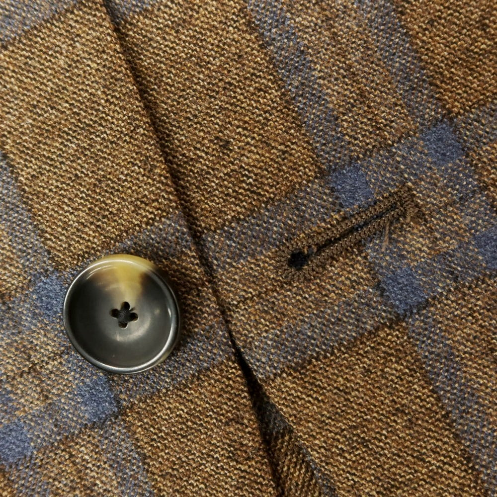 [New] SARTORIA LATORRE Wool Check Tailored Jacket Brown x Blue [44] [Condition Rank N] [Men&