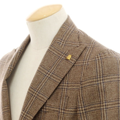 【新品】サルトリア ラトーレ SARTORIA LATORRE ウール チェック テーラードジャケット ブラウンxブルー【 44 】【 状態ランクN 】【 メンズ 】