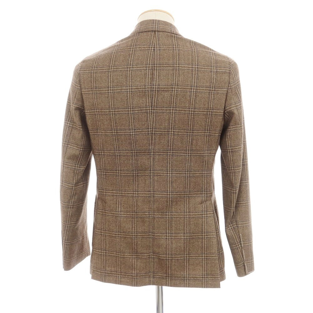 【新品】サルトリア ラトーレ SARTORIA LATORRE ウール チェック テーラードジャケット ブラウンxブルー【 44 】【 状態ランクN 】【 メンズ 】