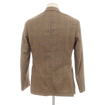 【新品】サルトリア ラトーレ SARTORIA LATORRE ウール チェック テーラードジャケット ブラウンxブルー【 44 】【 状態ランクN 】【 メンズ 】