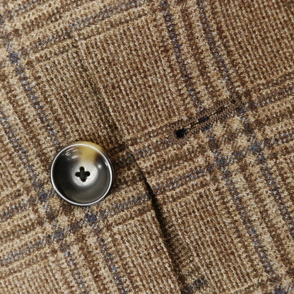 【新品】サルトリア ラトーレ SARTORIA LATORRE ウール チェック テーラードジャケット ブラウンxブルー【 44 】【 状態ランクN 】【 メンズ 】