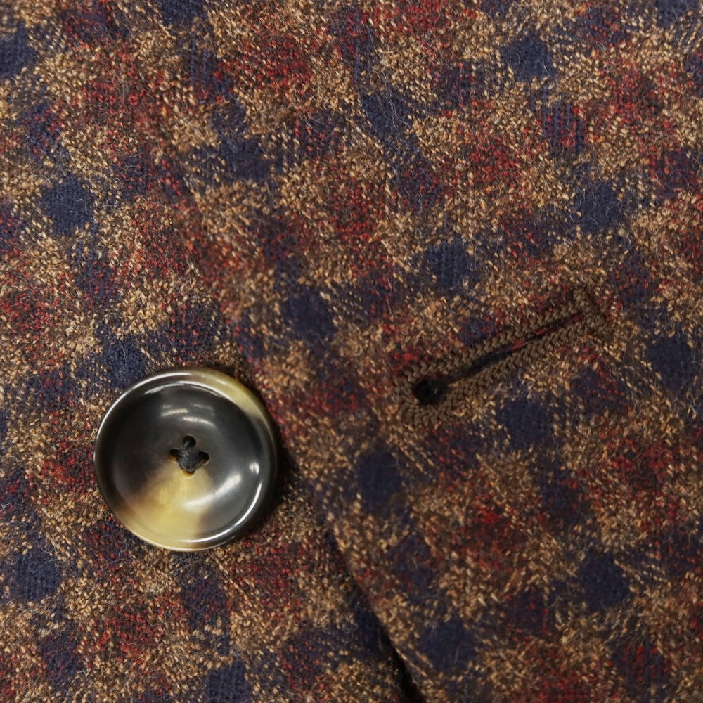 [New] SARTORIA LATORRE Wool Check Tailored Jacket Brown x Navy x Dark Red [46] [Condition Rank N] [Men&