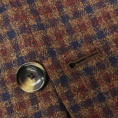 [New] SARTORIA LATORRE Wool Check Tailored Jacket Brown x Navy x Dark Red [46] [Condition Rank N] [Men&
