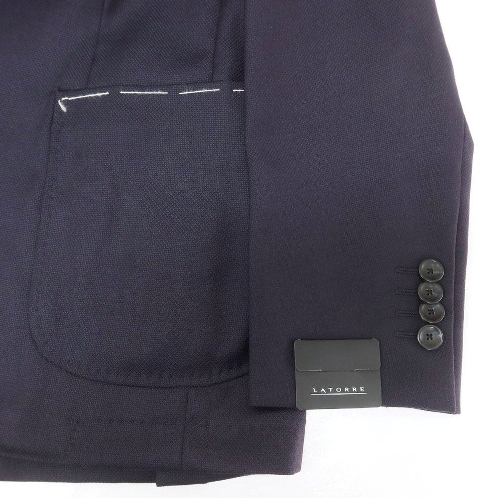 [New] SARTORIA LATORRE Summer Wool Tailored Jacket Navy [46] [Condition Rank N] [Men&