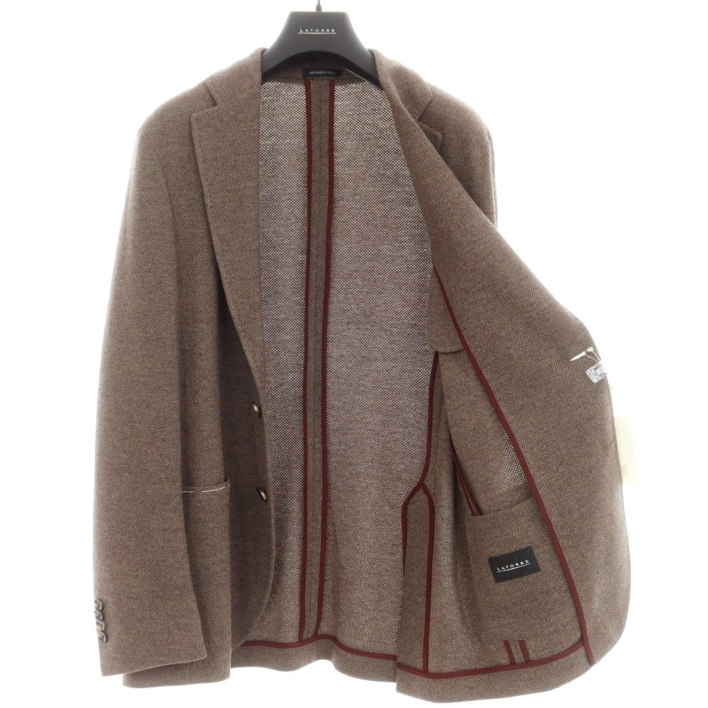 [New] SARTORIA LATORRE Cotton Wool Jersey Tailored Jacket Brown [50] [Condition Rank N] [Men&