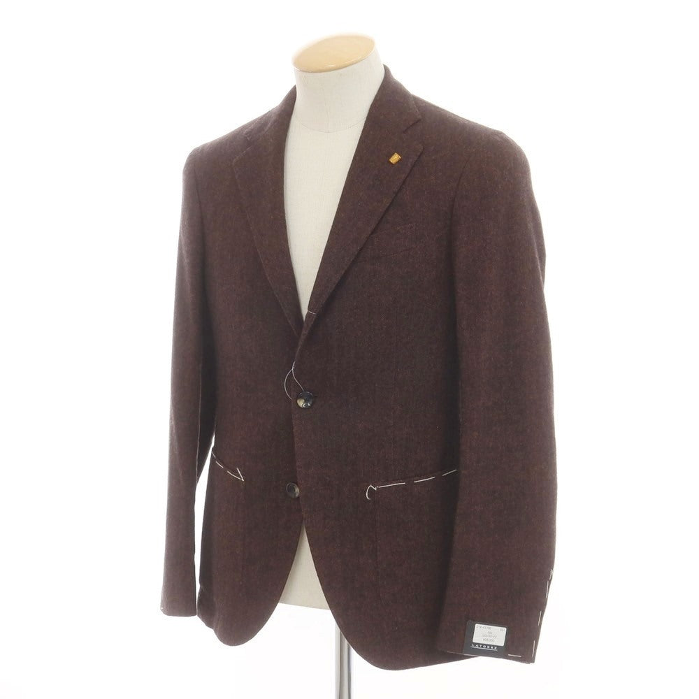 [New] SARTORIA LATORRE Stretch Wool Nylon Tailored Jacket Dark Red Brown [44] [Condition Rank N] [Men&