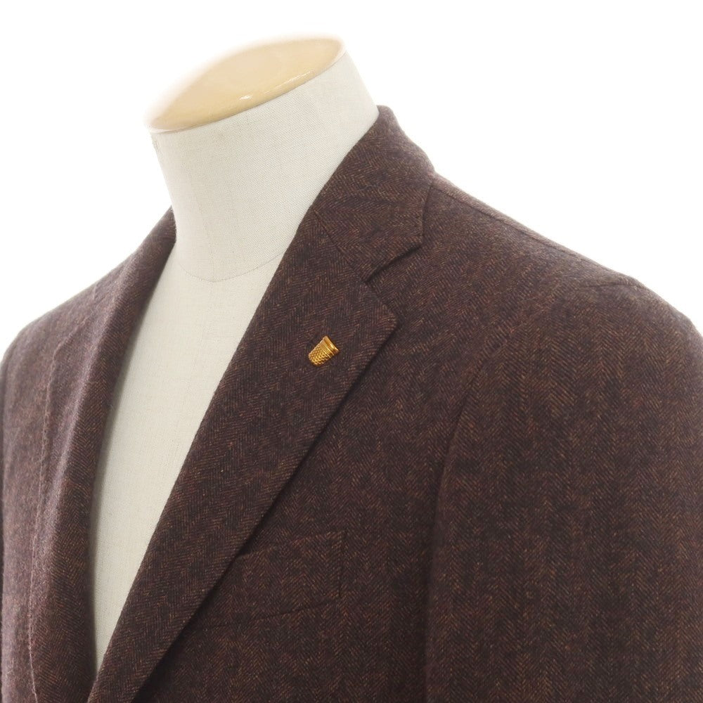 [New] SARTORIA LATORRE Stretch Wool Nylon Tailored Jacket Dark Red Brown [44] [Condition Rank N] [Men&