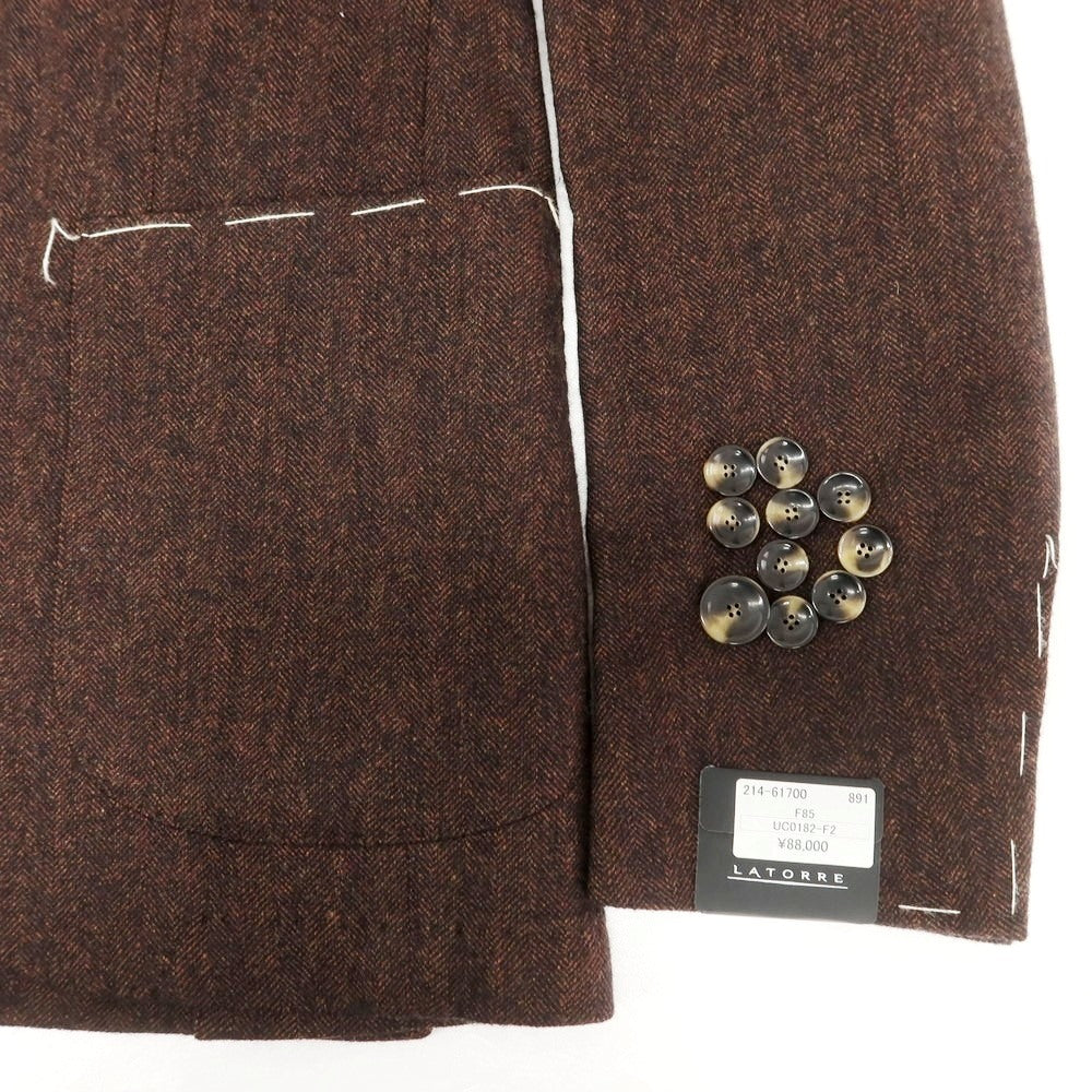 [New] SARTORIA LATORRE Stretch Wool Nylon Tailored Jacket Dark Red Brown [44] [Condition Rank N] [Men&