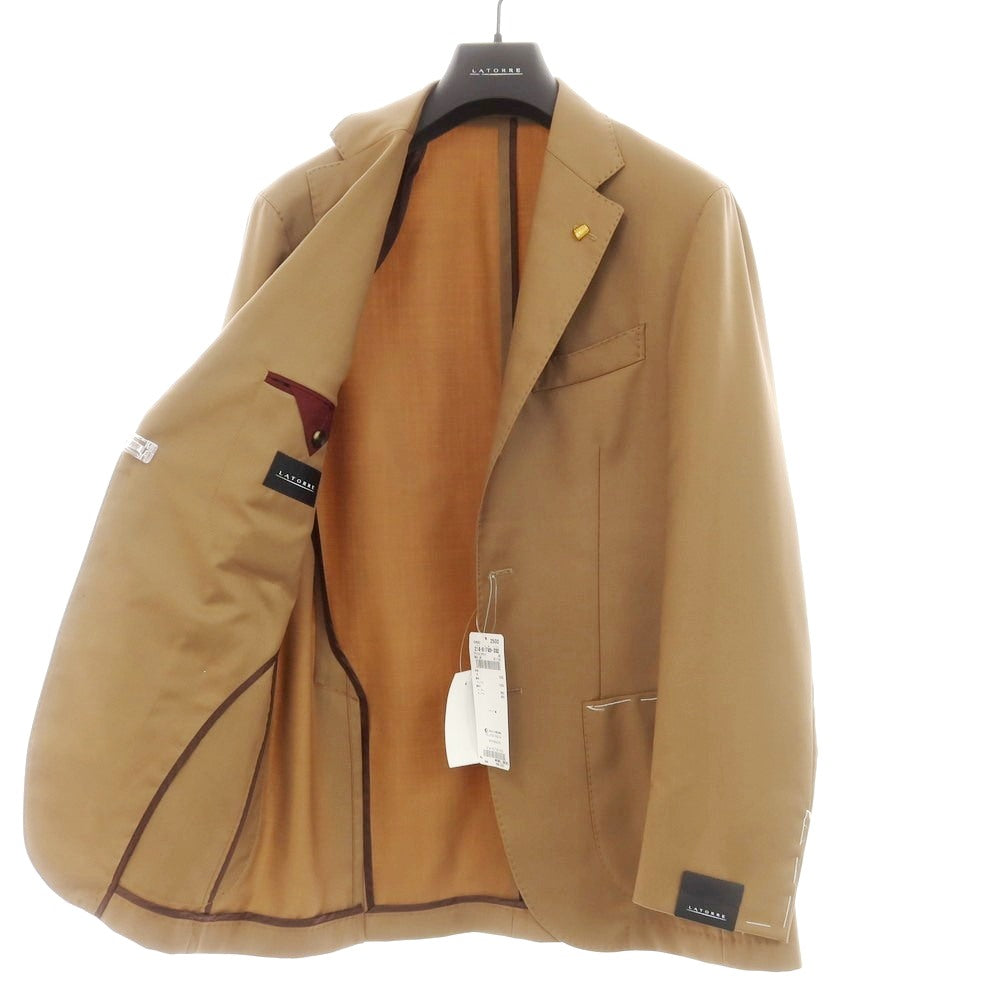 【新品】サルトリア ラトーレ SARTORIA LATORRE ウール テーラードジャケット ライトブラウン【サイズ46】【 状態ランクN 】【 メンズ 】[EPD]
