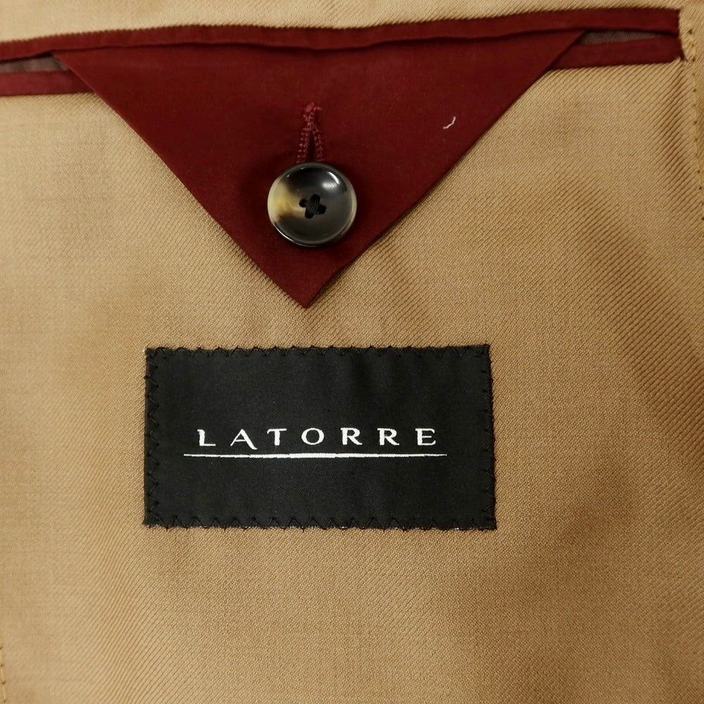 【新品】サルトリア ラトーレ SARTORIA LATORRE ウール テーラードジャケット ライトブラウン【サイズ46】【 状態ランクN 】【 メンズ 】[EPD]