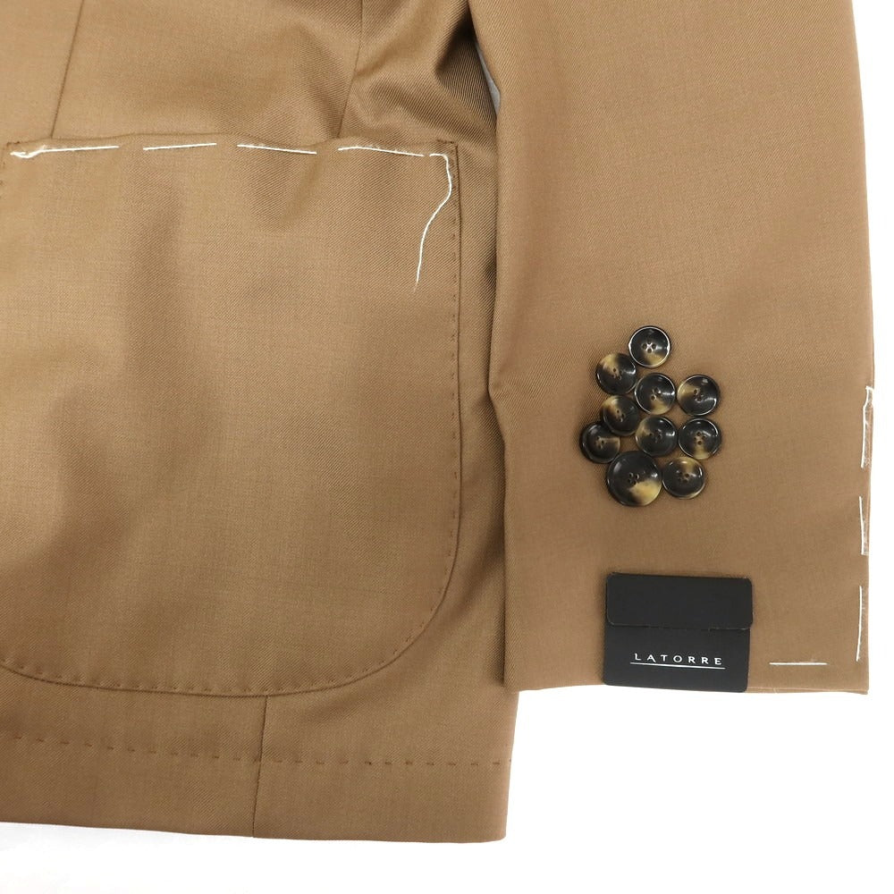 【新品】サルトリア ラトーレ SARTORIA LATORRE ウール テーラードジャケット ライトブラウン【サイズ46】【 状態ランクN 】【 メンズ 】[EPD]