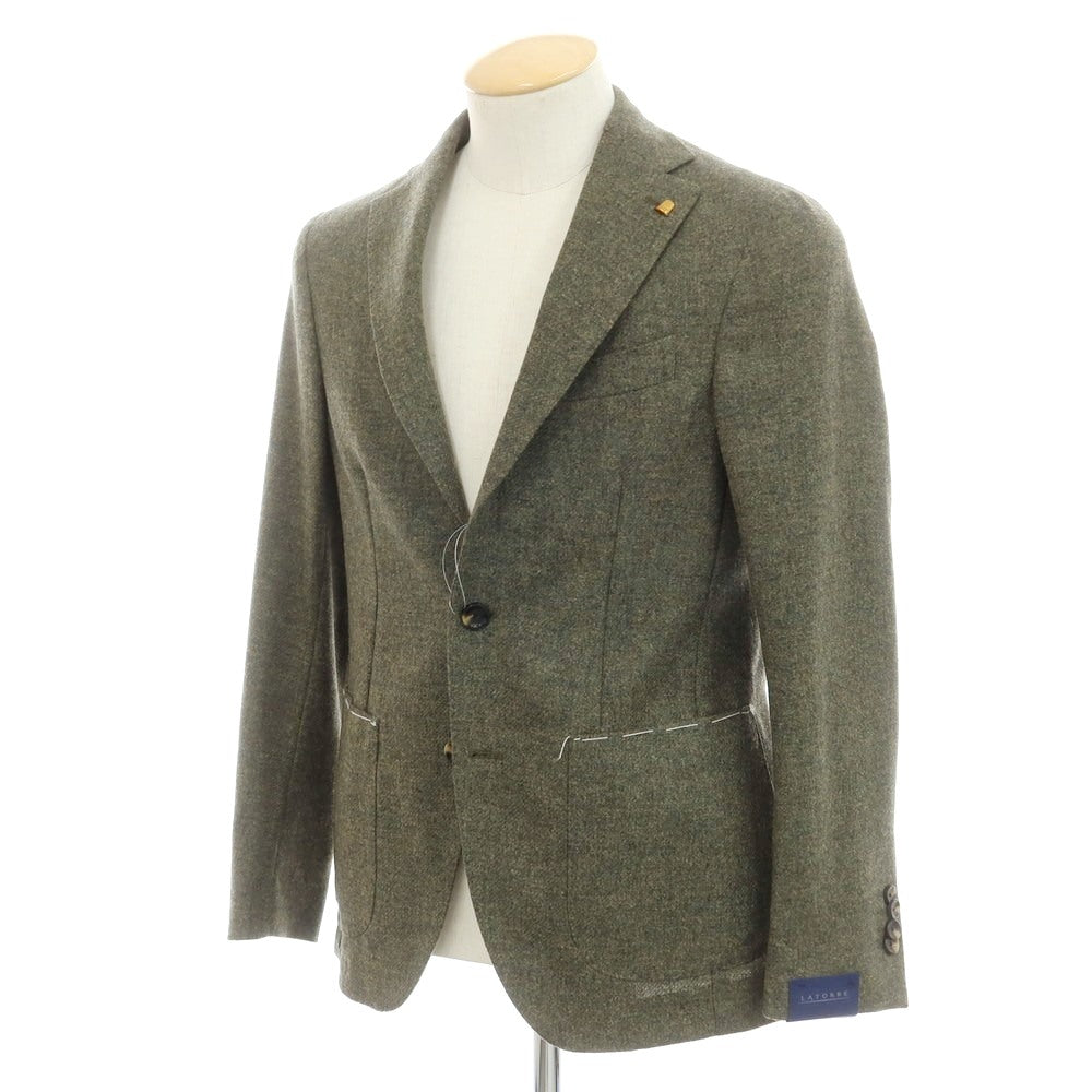 【新品】サルトリア ラトーレ SARTORIA LATORRE ウールカシミヤ テーラードジャケット モスグリーン【 44 】【 状態ランクN 】【 メンズ 】
