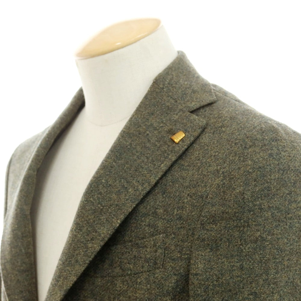 【新品】サルトリア ラトーレ SARTORIA LATORRE ウールカシミヤ テーラードジャケット モスグリーン【 44 】【 状態ランクN 】【 メンズ 】