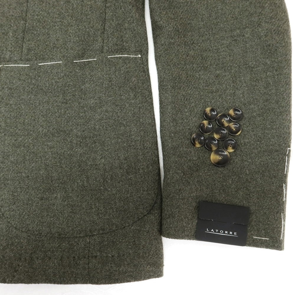 【新品】サルトリア ラトーレ SARTORIA LATORRE ウール テーラードジャケット グレイッシュグリーン【 46 】【 状態ランクN 】【 メンズ 】