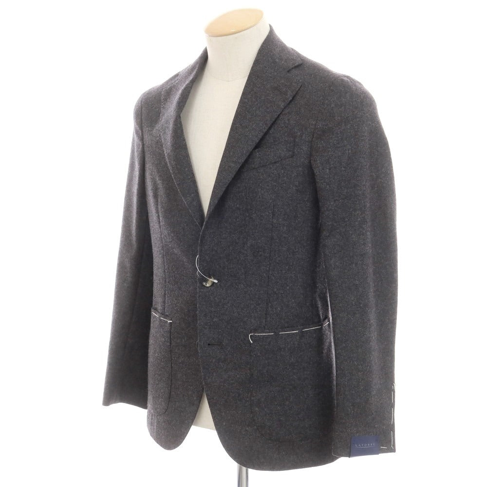 【新品】サルトリア ラトーレ SARTORIA LATORRE ウールカシミヤ テーラードジャケット ダークグレー【サイズ42】【 状態ランクN 】【 メンズ 】[EPD]