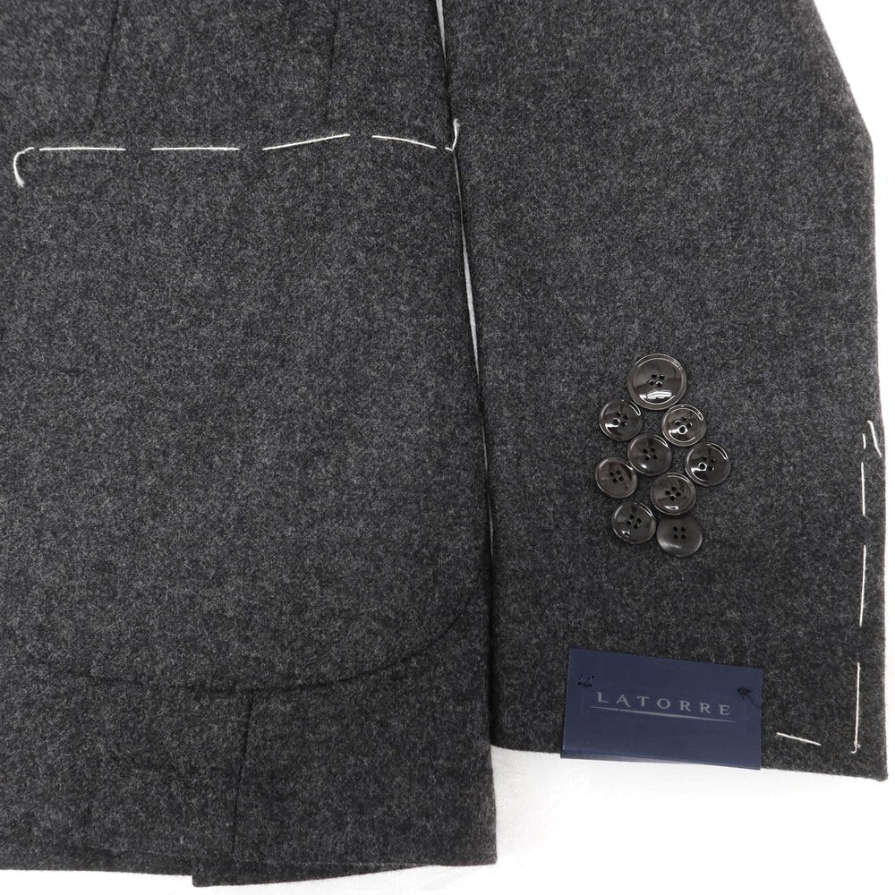【新品】サルトリア ラトーレ SARTORIA LATORRE ウールカシミヤ テーラードジャケット ダークグレー【サイズ42】【 状態ランクN 】【 メンズ 】[EPD]