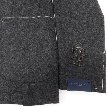 【新品】サルトリア ラトーレ SARTORIA LATORRE ウールカシミヤ テーラードジャケット ダークグレー【 42 】【 状態ランクN 】【 メンズ 】