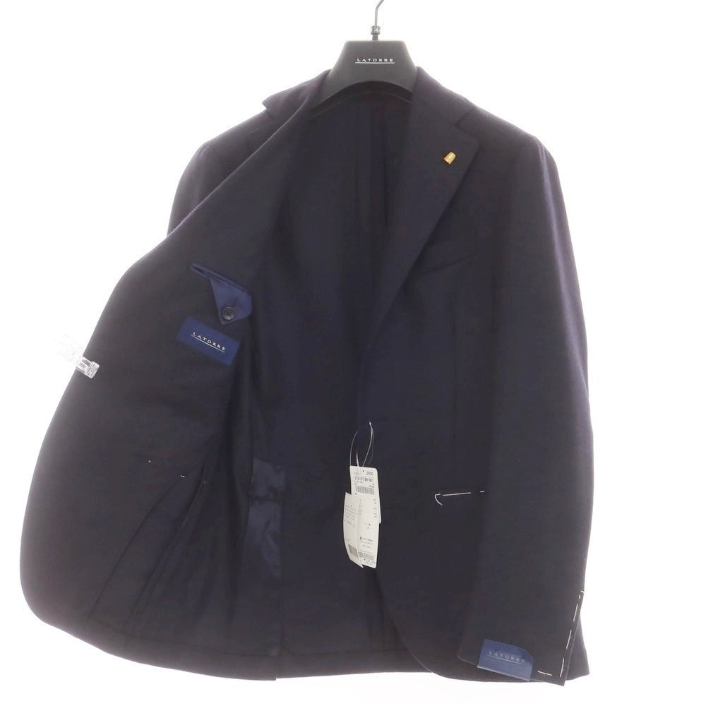 【新品】サルトリア ラトーレ SARTORIA LATORRE ウールカシミヤ テーラードジャケット ダークネイビー【 44 】【 状態ランクN 】【 メンズ 】