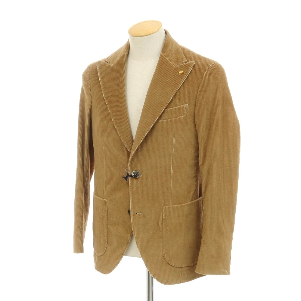 【新品】サルトリア ラトーレ SARTORIA LATORRE ストレッチ コーデュロイ テーラードジャケット ダークベージュ【サイズ44】【 状態ランクN 】【 メンズ 】 [EPD]