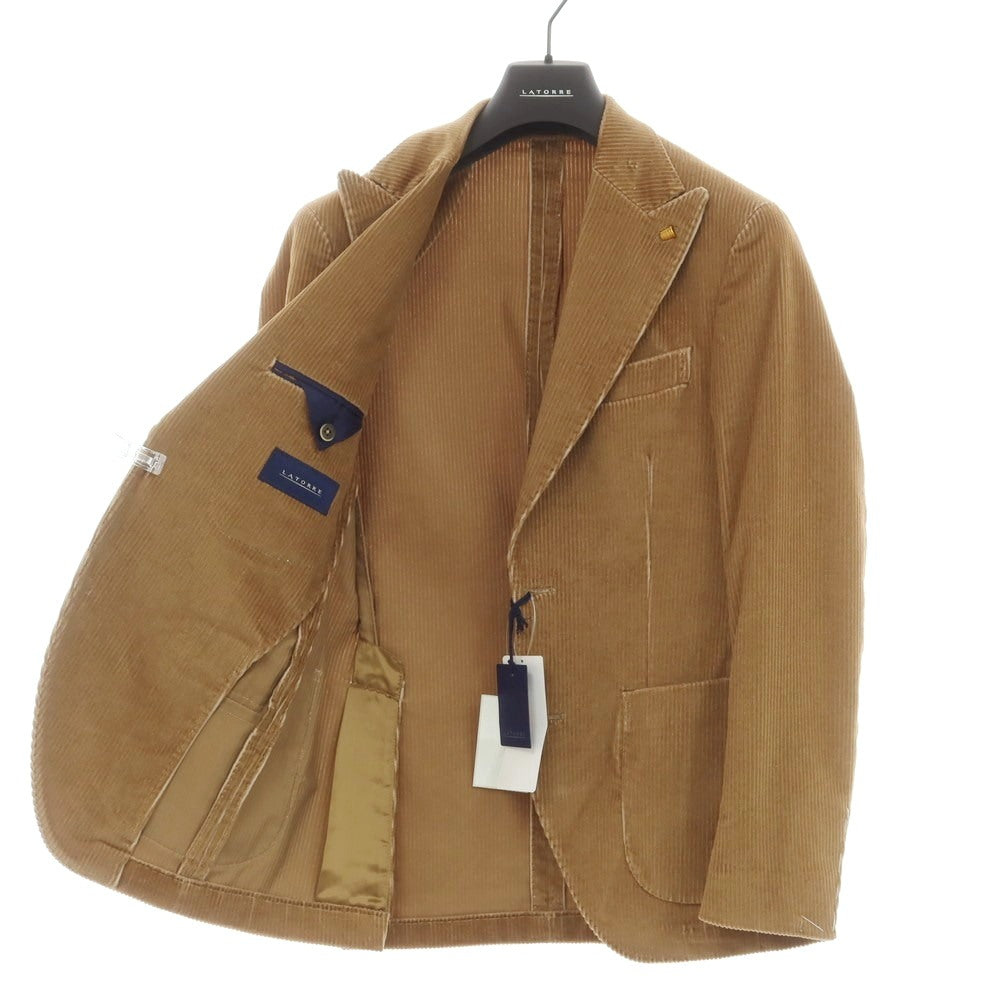 【新品】サルトリア ラトーレ SARTORIA LATORRE ストレッチ コーデュロイ テーラードジャケット ダークベージュ【サイズ44】【 状態ランクN 】【 メンズ 】 [EPD]