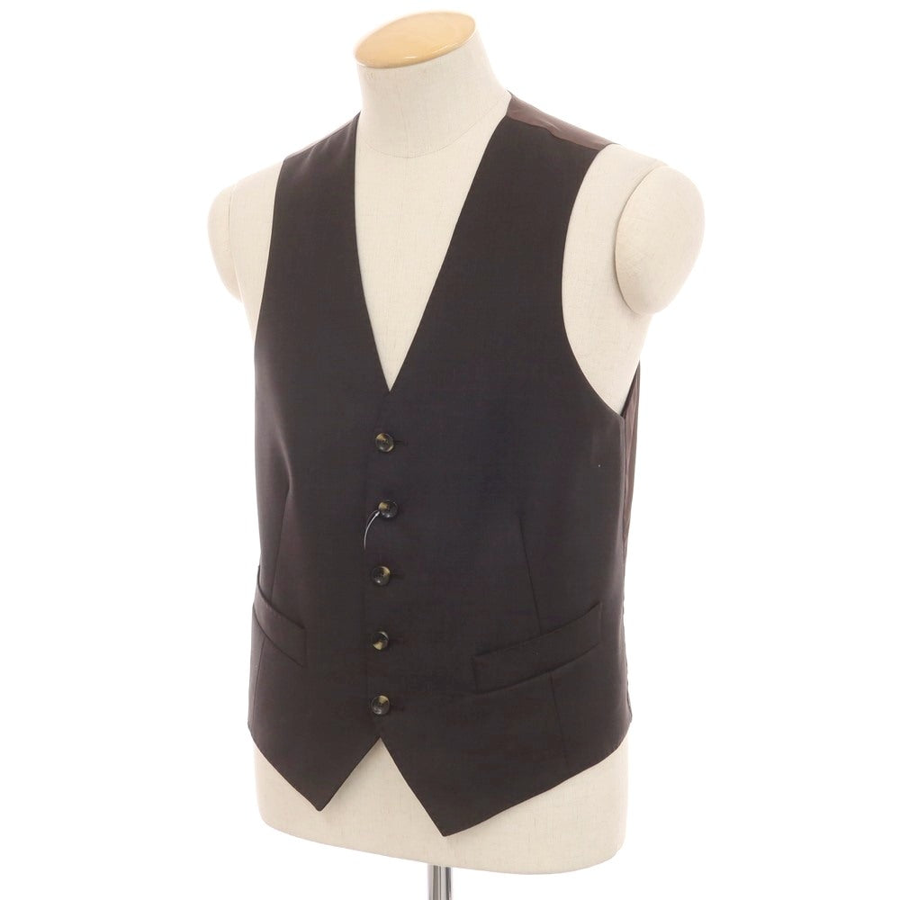 【新品】サルトリア ラトーレ SARTORIA LATORRE ウール ジレ ベスト グレイッシュダークブラウン【 44 】【 状態ランクN 】【 メンズ 】