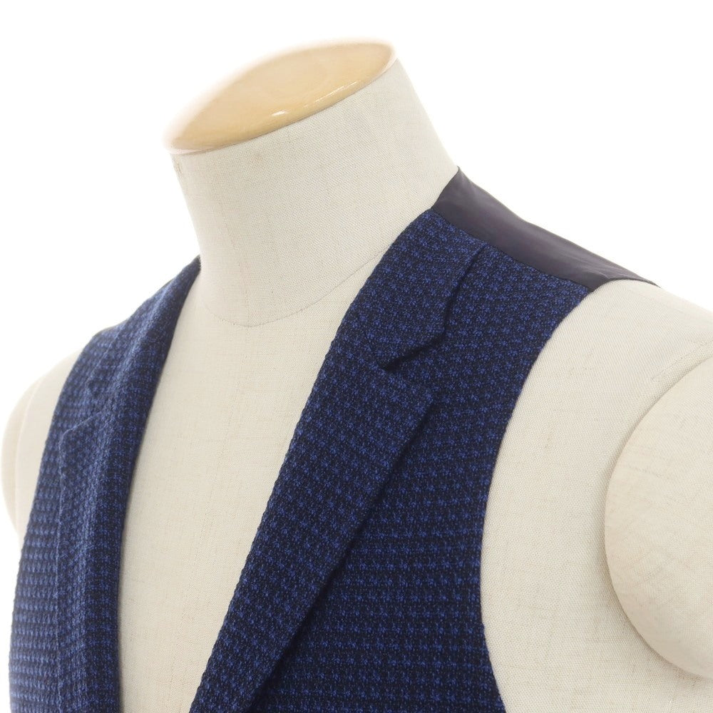 [New] SARTORIA LATORRE Stretch Wool Gilet Vest Navy x Blue [44] [Condition Rank N] [Men&