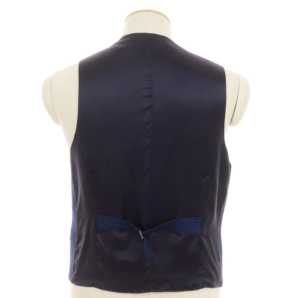 [New] SARTORIA LATORRE Stretch Wool Gilet Vest Navy x Blue [44] [Condition Rank N] [Men&