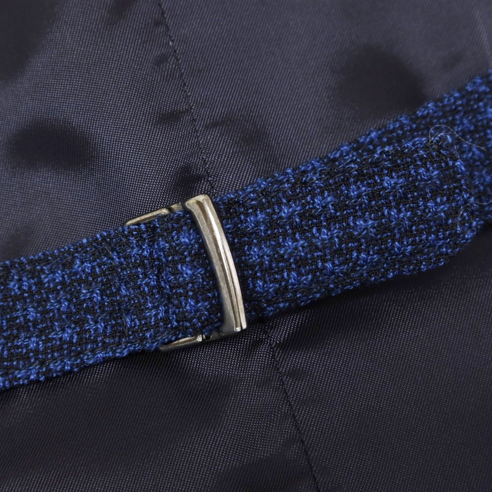 [New] SARTORIA LATORRE Stretch Wool Gilet Vest Navy x Blue [44] [Condition Rank N] [Men&