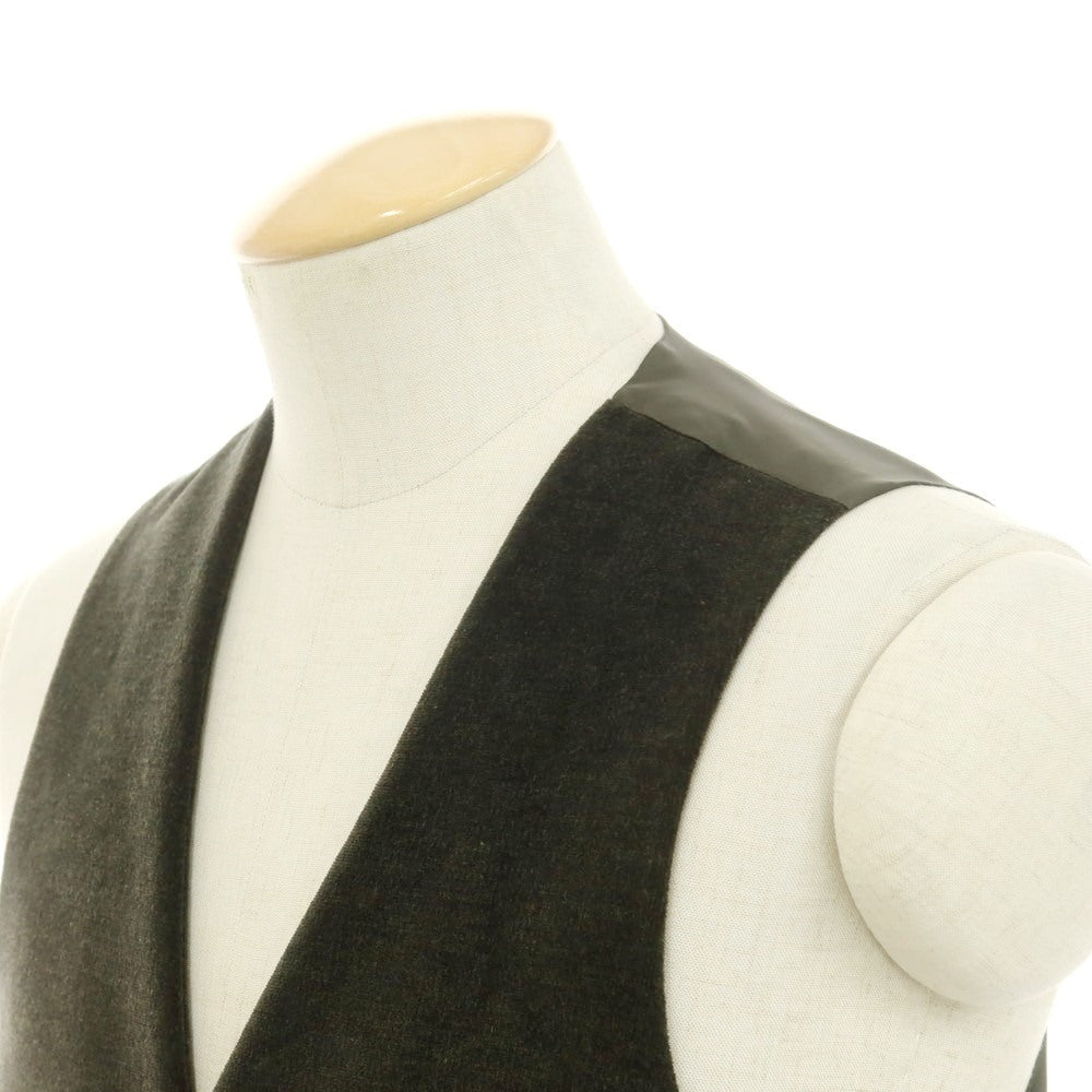 【新品】サルトリア ラトーレ SARTORIA LATORRE ベロア ストレッチコットン ジレ ベスト ダークオリーブ【 44 】【 状態ランクN 】【 メンズ 】