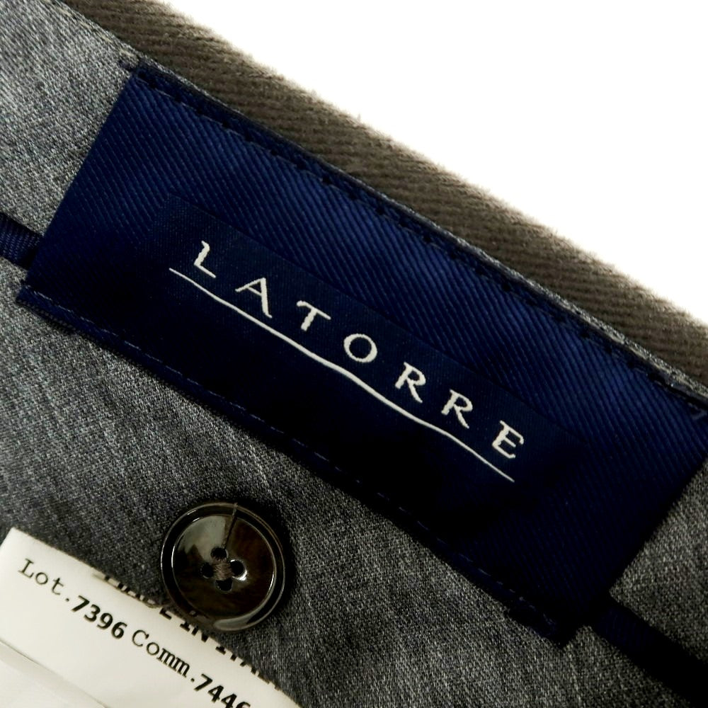 【新品】サルトリア ラトーレ SARTORIA LATORRE ストレッチコットン カジュアルスラックスパンツ カーキグレー【 48 】【 状態ランクN 】【 メンズ 】