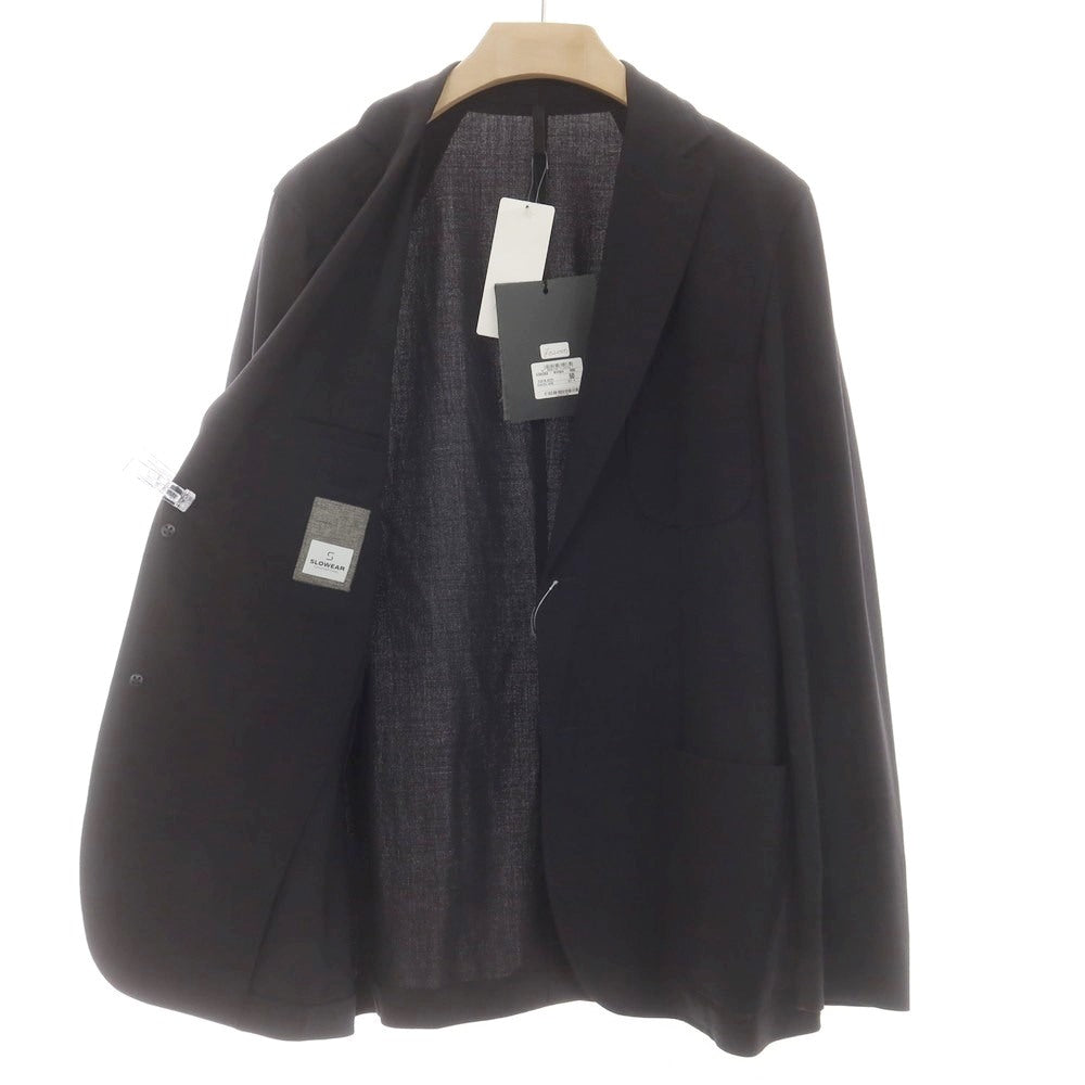 【新品】スローウェア SLOWEAR ストレッチウールナイロン カジュアルジャケット ブラック【サイズ50】【 状態ランクN 】【 メンズ 】[EPD]