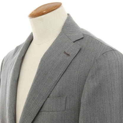 [New] BARBA Herringbone Wool 3-Button Suit, Grey [48] [Condition Rank N] [Men&