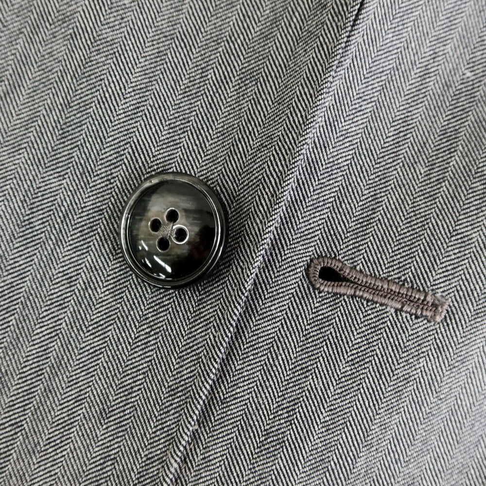 [New] BARBA Herringbone Wool 3-Button Suit, Grey [48] [Condition Rank N] [Men&