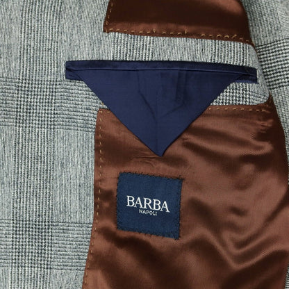 【新品】バルバ BARBA ウール グレンチェック ダブルスーツ グレー【 48 】【 状態ランクN 】【 メンズ 】