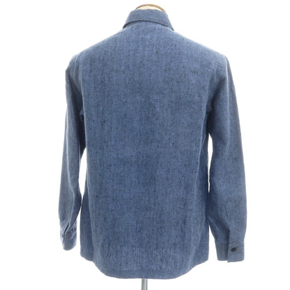 【新品】バルバ ダンディライフ BARBA DANDY LIFE ヘリンボーン織コットン サファリジャケット ブルー【 46 】【 状態ランクN 】【 メンズ 】