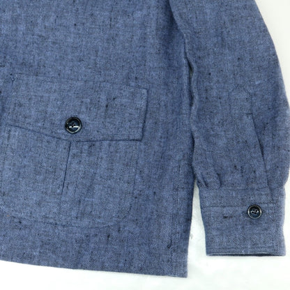 【新品】バルバ ダンディライフ BARBA DANDY LIFE ヘリンボーン織コットン サファリジャケット ブルー【 46 】【 状態ランクN 】【 メンズ 】