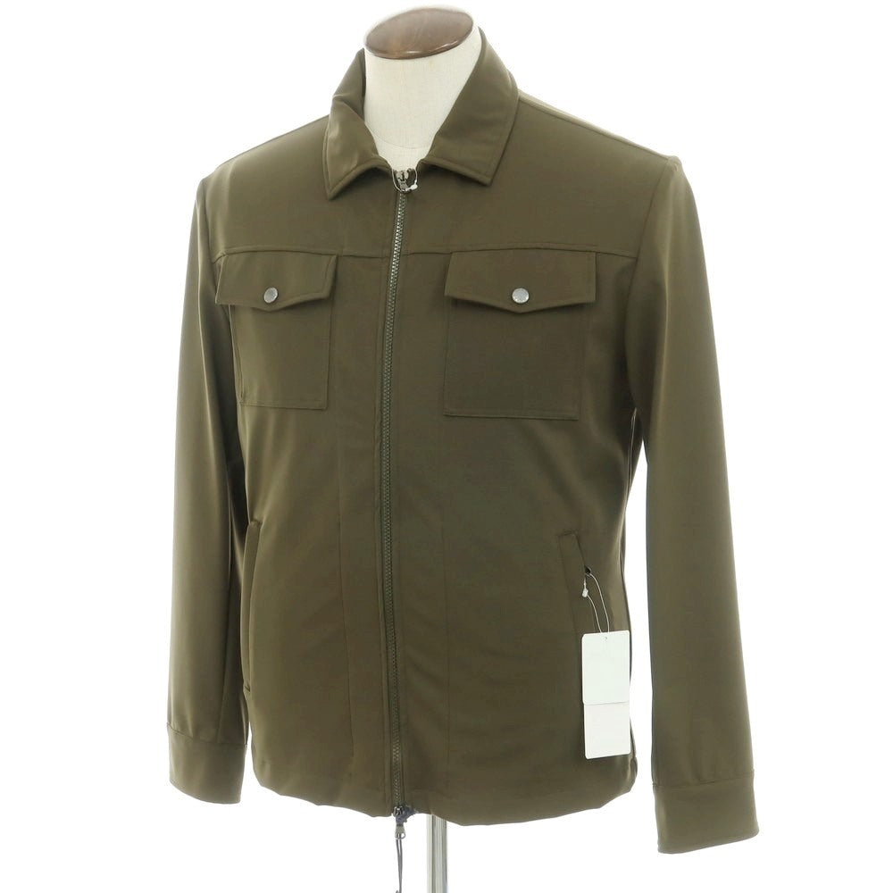 [New Outlet] BARBA Stretch Nylon Zip-up Blouson Olive [48] [Condition Rank N-] [Men&