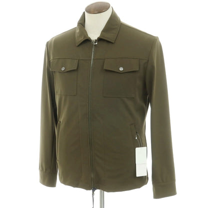 [New Outlet] BARBA Stretch Nylon Zip-up Blouson Olive [48] [Condition Rank N-] [Men&