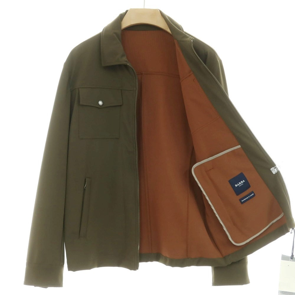 [New Outlet] BARBA Stretch Nylon Zip-up Blouson Olive [48] [Condition Rank N-] [Men&