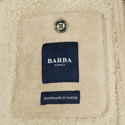 【新品】バルバ BARBA ムートンレザー ジップアップブルゾン ベージュ【 48 】【 状態ランクN 】【 メンズ 】