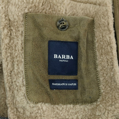 【新品】バルバ BARBA ムートンレザー ジップアップブルゾン オリーブ【 48 】【 状態ランクN 】【 メンズ 】