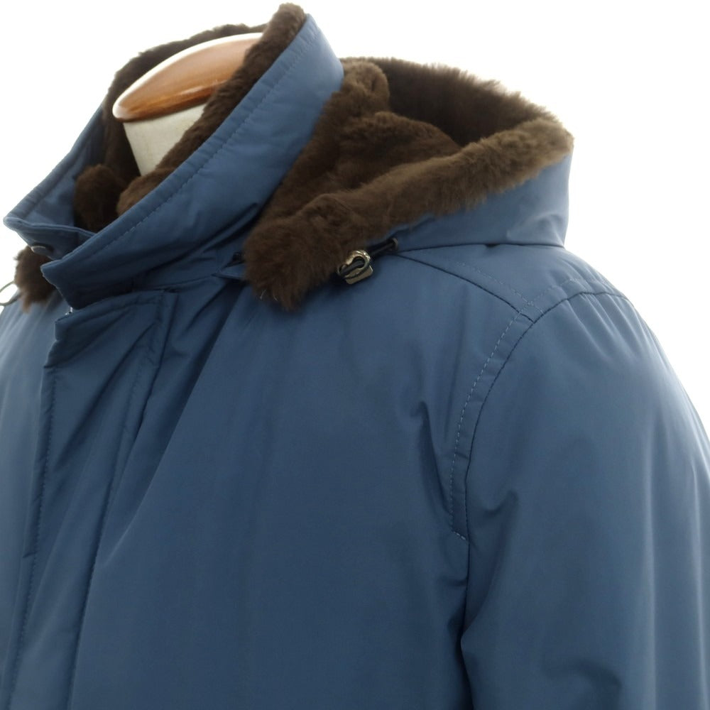 【新品】バルバ BARBA レッキスファーライニング ポリエステル中綿 ダウンコート ブルー【 48 】【 状態ランクN 】【 メンズ 】