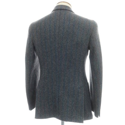 【新品】バルバ BARBA Dynamic Jacket ウールジャージー テーラードジャケット グレーxブルー【 48 】【 状態ランクN 】【 メンズ 】