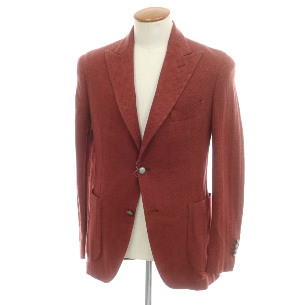 【新品アウトレット】バルバ BARBA Dynamic Jacket ジャージーウールコットン テーラードジャケット レッド系【 46 】【 状態ランクN- 】【 メンズ 】