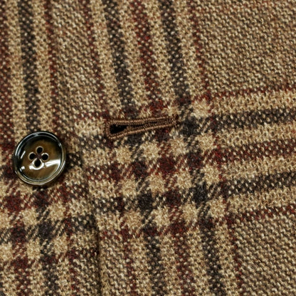 【新品】バルバ BARBA ウールカシミヤ チェック テーラードジャケット ブラウンxブラック【 48 】【 状態ランクN 】【 メンズ 】