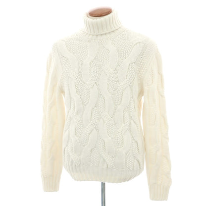 【新品】バルバ BARBA ウールレーヨンカシミヤ タートルネック プルオーバーニット ホワイト【 50 】【 状態ランクN 】【 メンズ 】