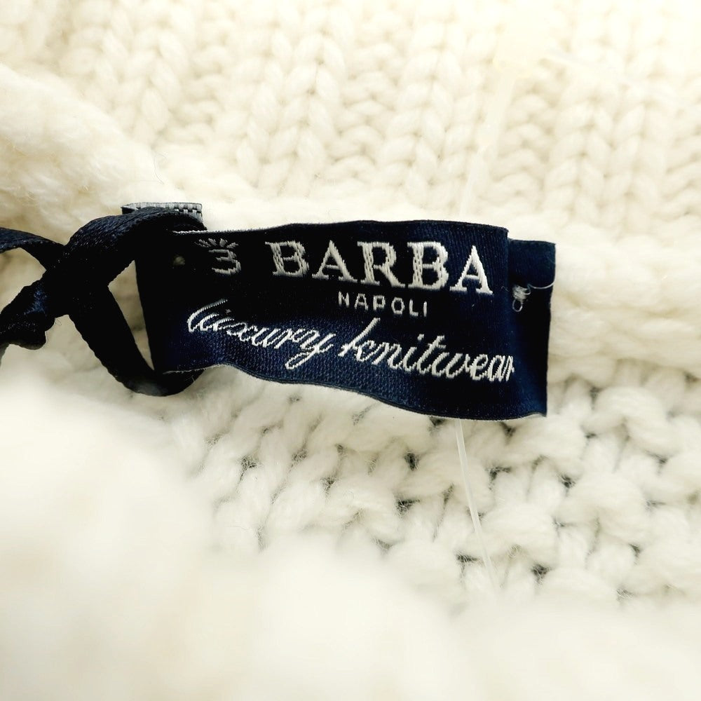 【新品】バルバ BARBA ウールレーヨンカシミヤ タートルネック プルオーバーニット ホワイト【 50 】【 状態ランクN 】【 メンズ 】