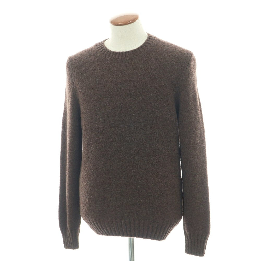 【新品】バルバ BARBA ウールナイロン クルーネック プルオーバーニット ブラウン【 50 】【 状態ランクN 】【 メンズ 】