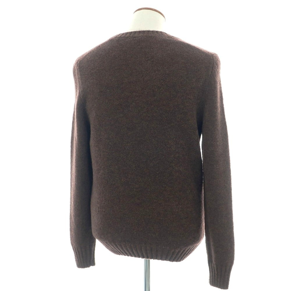 【新品】バルバ BARBA ウールナイロン クルーネック プルオーバーニット ブラウン【 50 】【 状態ランクN 】【 メンズ 】