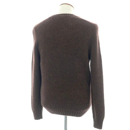 【新品】バルバ BARBA ウールナイロン クルーネック プルオーバーニット ブラウン【 50 】【 状態ランクN 】【 メンズ 】